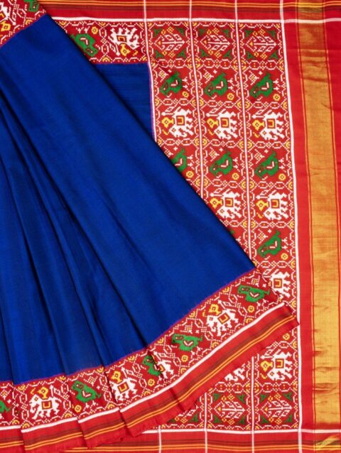 Blue Plain Galo Patan Patola Saree