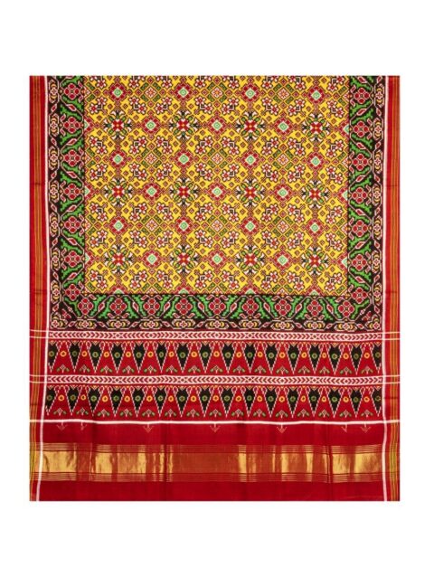 Yellow Navratna Patan Patola Saree by Nirmal Salvi