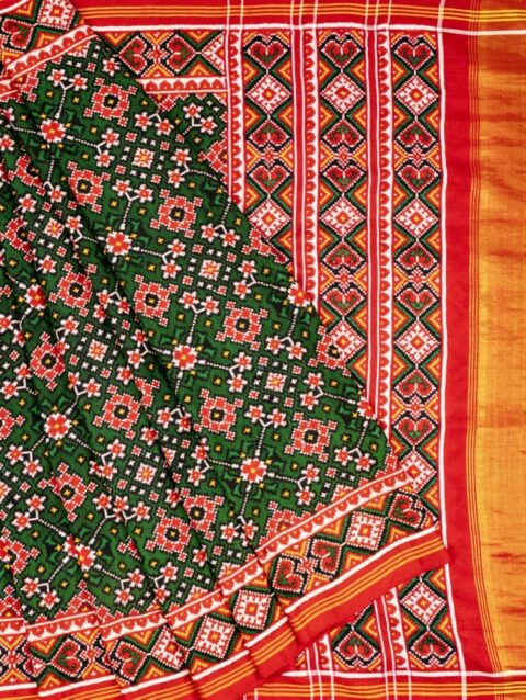 Green Navaratan Patan Patola Saree by Nirmal Salvi