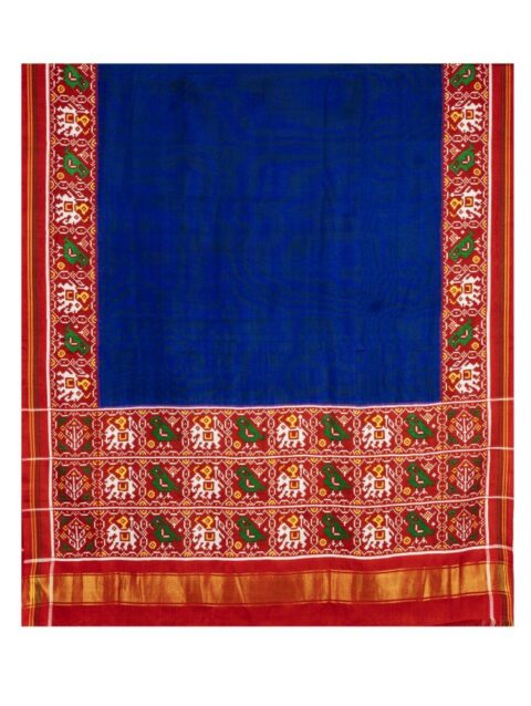 Blue Plain Galo Patan Patola Saree by Nirmal Salvi