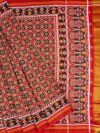 Classic Red Navratna Grid Semi Ikat Patola Saree by Nirmal Salvi