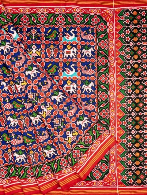 Blue Six Figure Patan Patola Saree