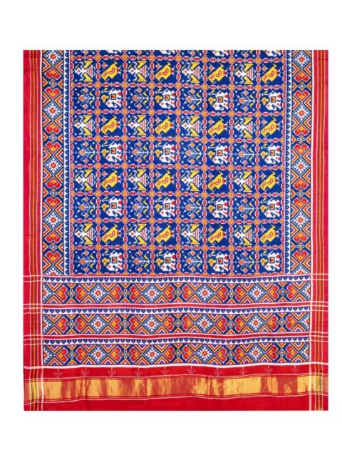 Blue Nari Kunjar Patan Patola Saree by Nirmal Salvi