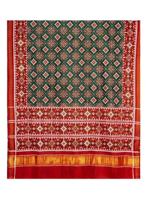Green Chokhtha Bhat Patan Patola Saree by Nirmal Salvi