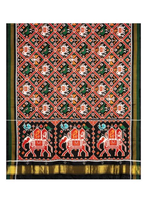 Brown Narikunjar Patan Patola Saree by Nirmal Salvi