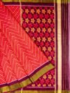 Red Laheriya Phool Bhat Single Ikat Patola Saree