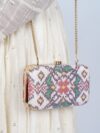 Single Ikkat Patan Patola clutch [ With Handle]