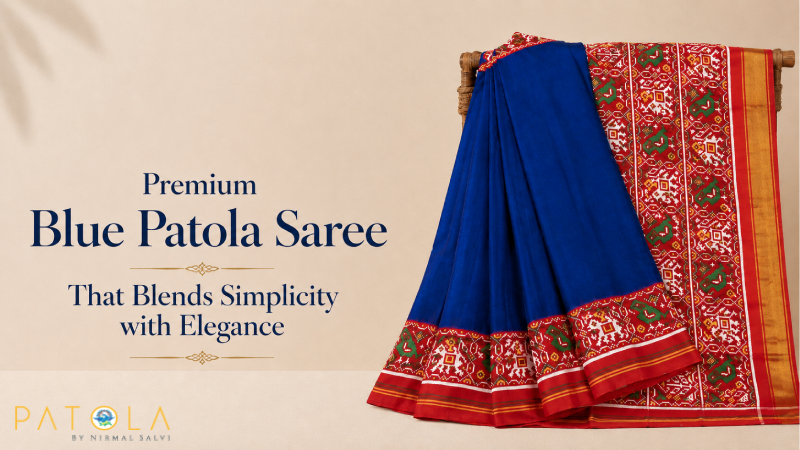 Premium Blue Patola Saree That Blends Simplicity with Elegance