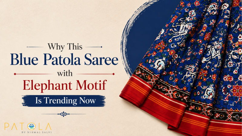 Why This Blue Patola Saree with Elephant Motif Is Trending Now