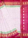 White & Mint Green Sarvariya Single Ikat Patola Saree