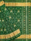 Green Navratna me Hathi Single Ikat Patola Saree