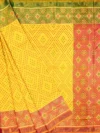 Yellow Diamond Chokhta Bhat Single Ikat Patola Saree