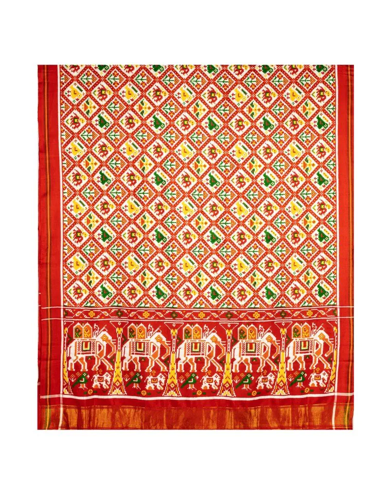 Exclusive Orange Narikunjar Patan Patola Saree - Image 2