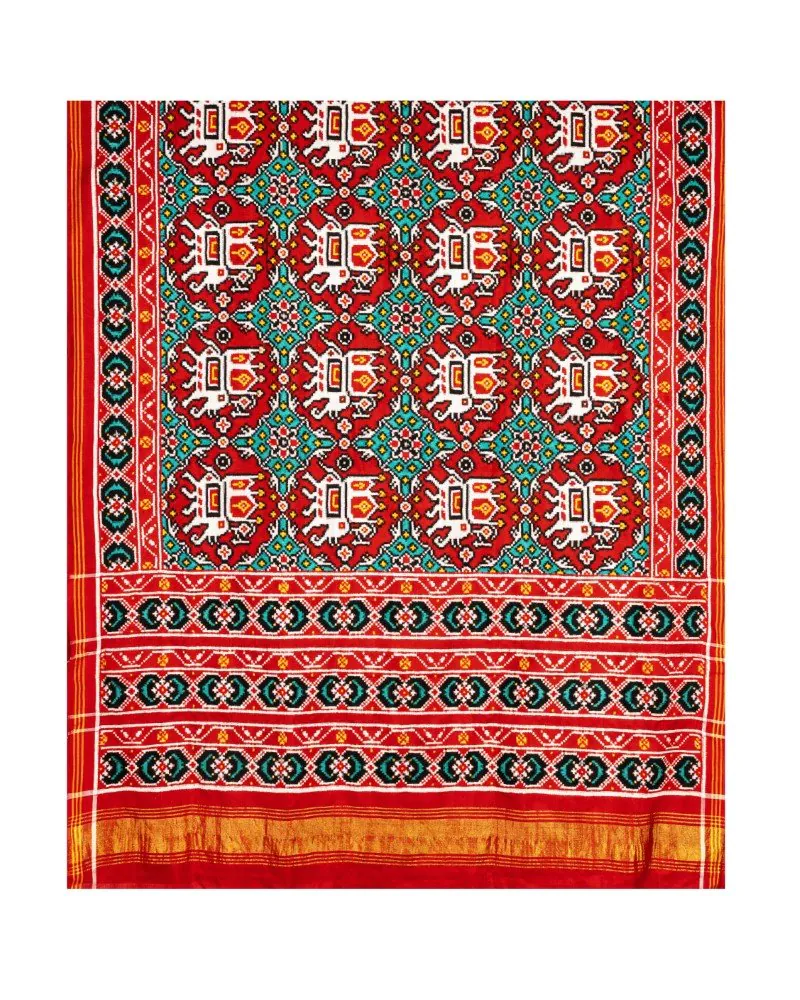 Green Chabdi Ma Hathi Patan Patola Saree - Image 2