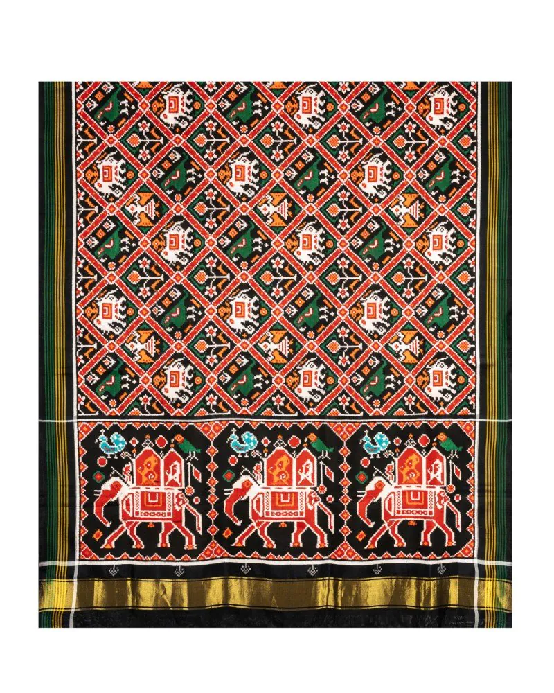 Brown Narikunjar Patan Patola Saree - Image 2